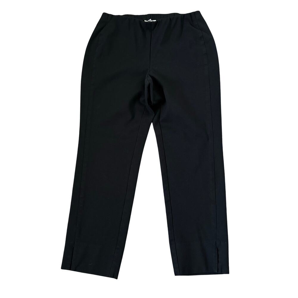 J. Jill Pants Womens Size S PETITE Ponte Slim Leg Solid Black Pull On Stretch